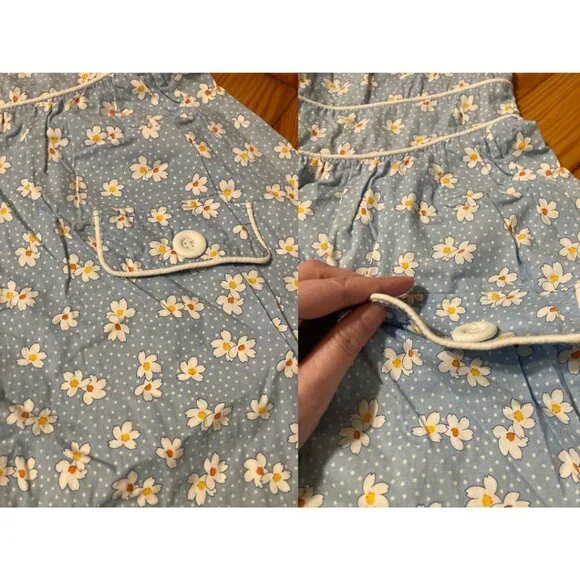 **SOLD** Retrolicious Pastel Blue Daisy Print Retro Style Dress - Picture 4 of 5